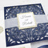 Dark Navy and Gold Calligraphy Pocket Wedding Invitations